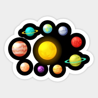 Planets Around The Sun Sticker